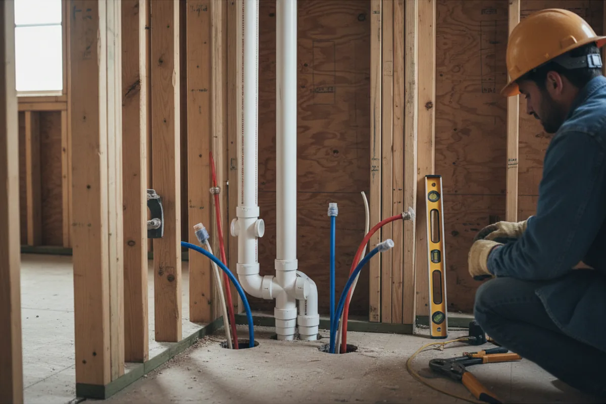 Drain and supply rough-in during Drain Cleaning in Miller